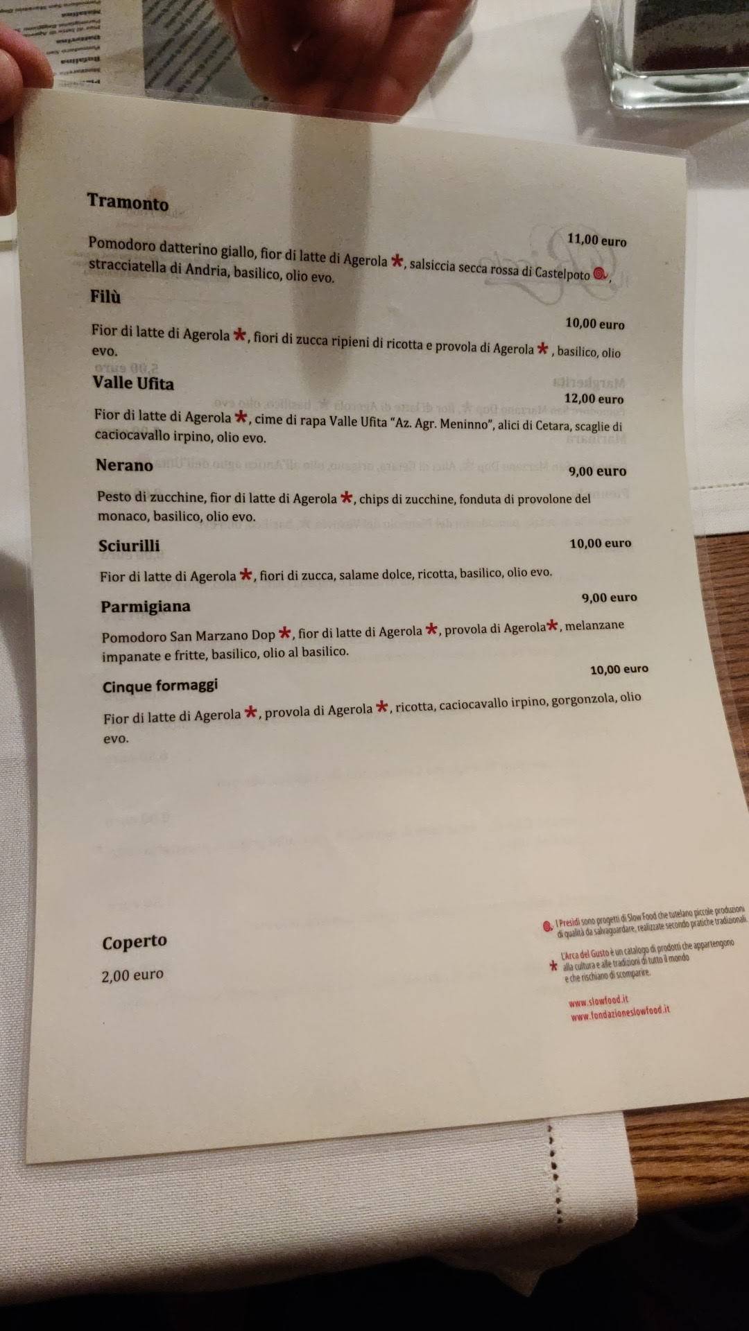 Menu di Il Riccio Ristorante 