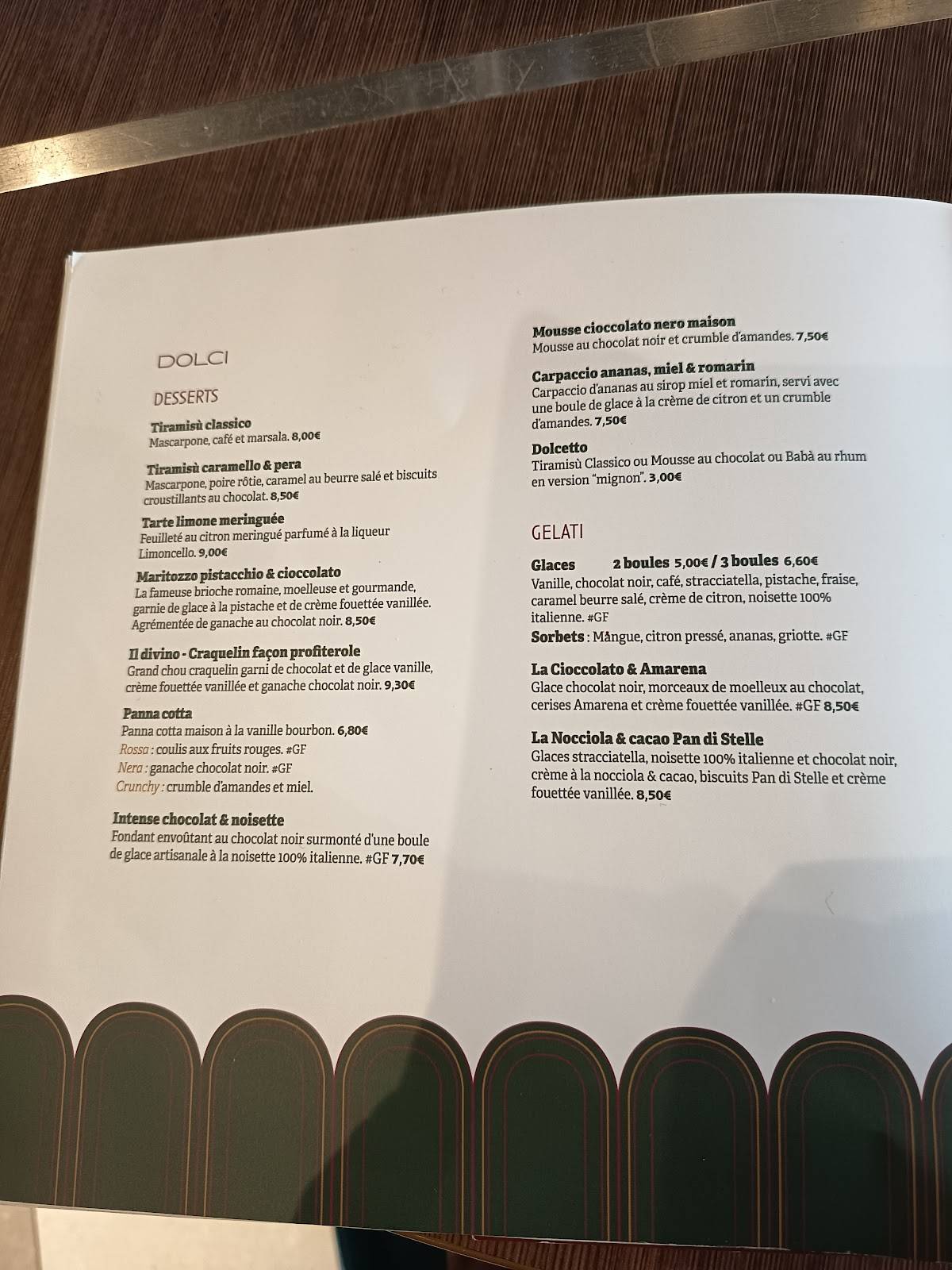Menu de IL RISTORANTE - Le restaurant Italien de Bordeaux-Mérignac