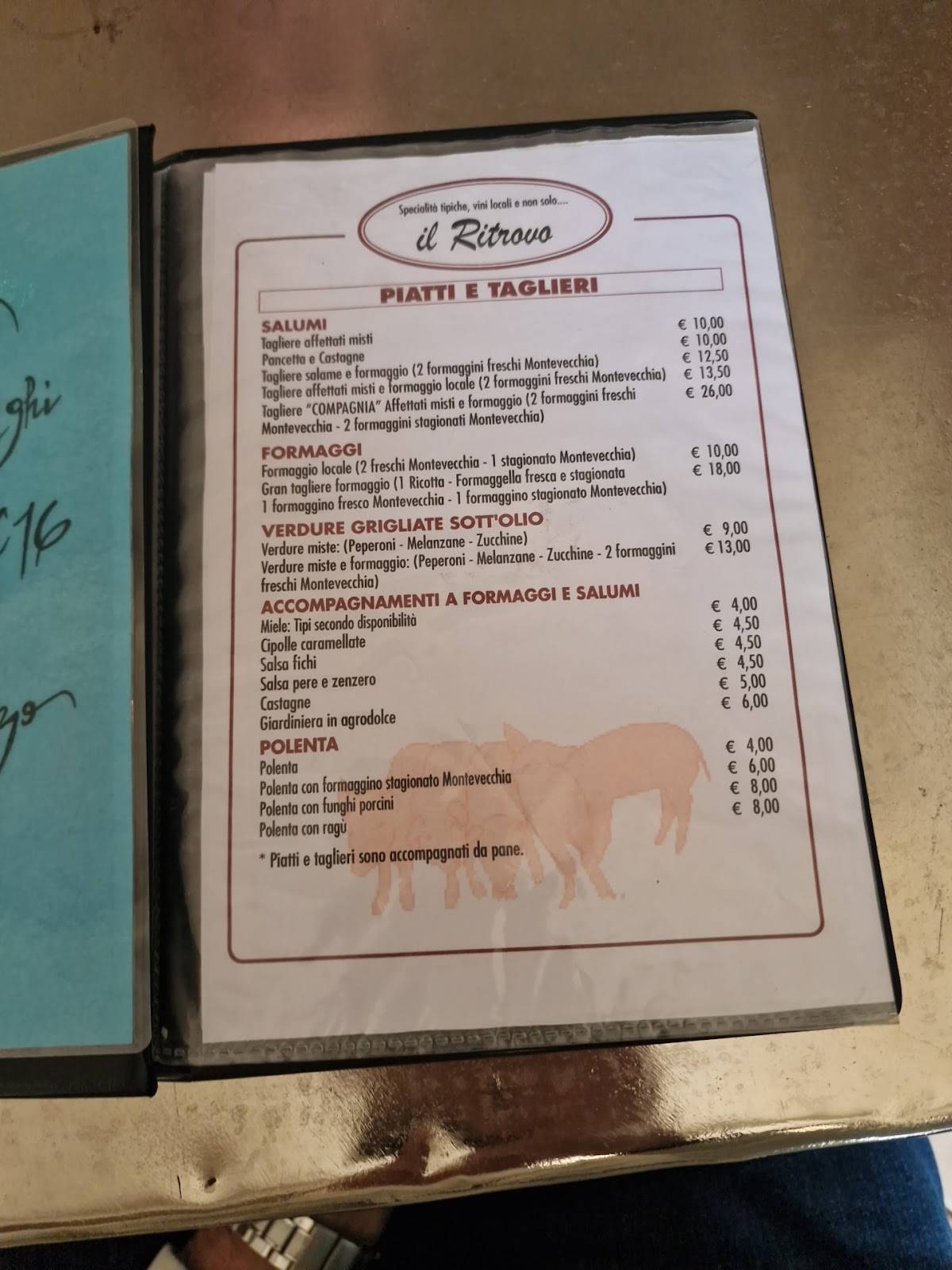 Menu di Il Ritrovo Montevecchia 
