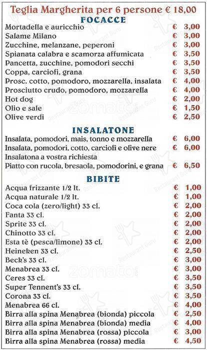 Menu de Il Trancio Di Bicocca