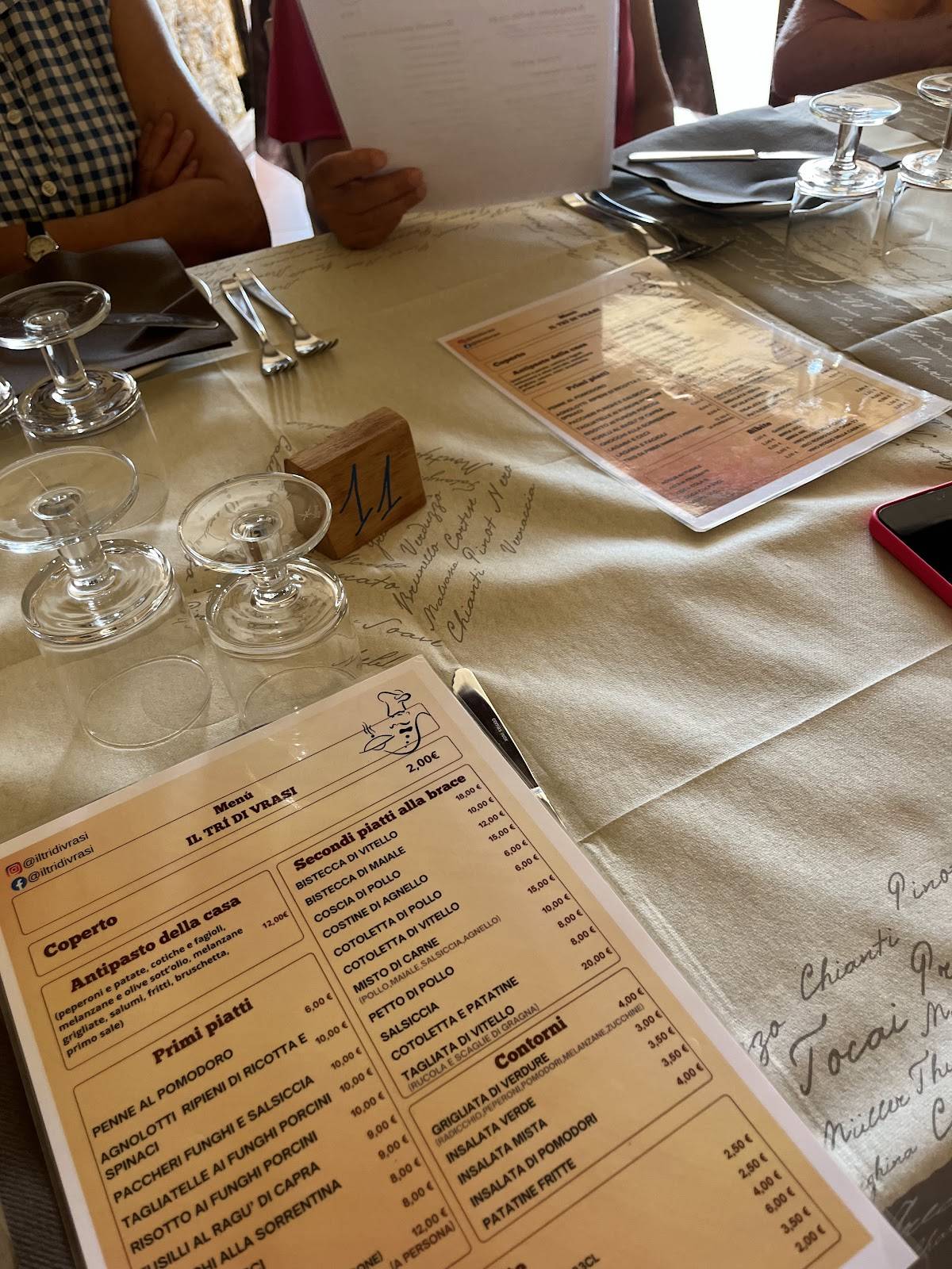 Menu di Il Trì di Vrasi 