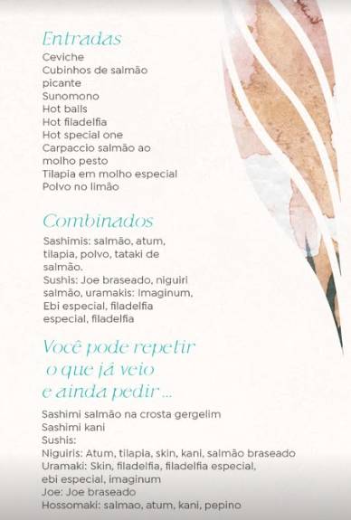 Imaginum Sushi cardápio