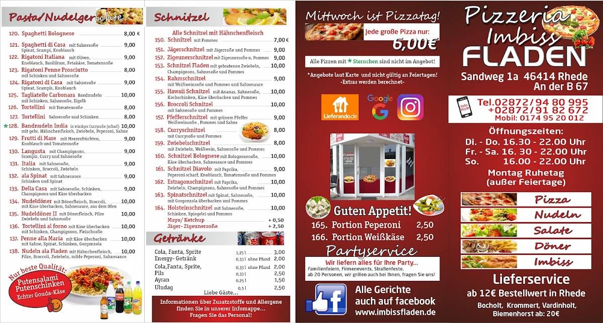 Menu de Imbiss Fladen