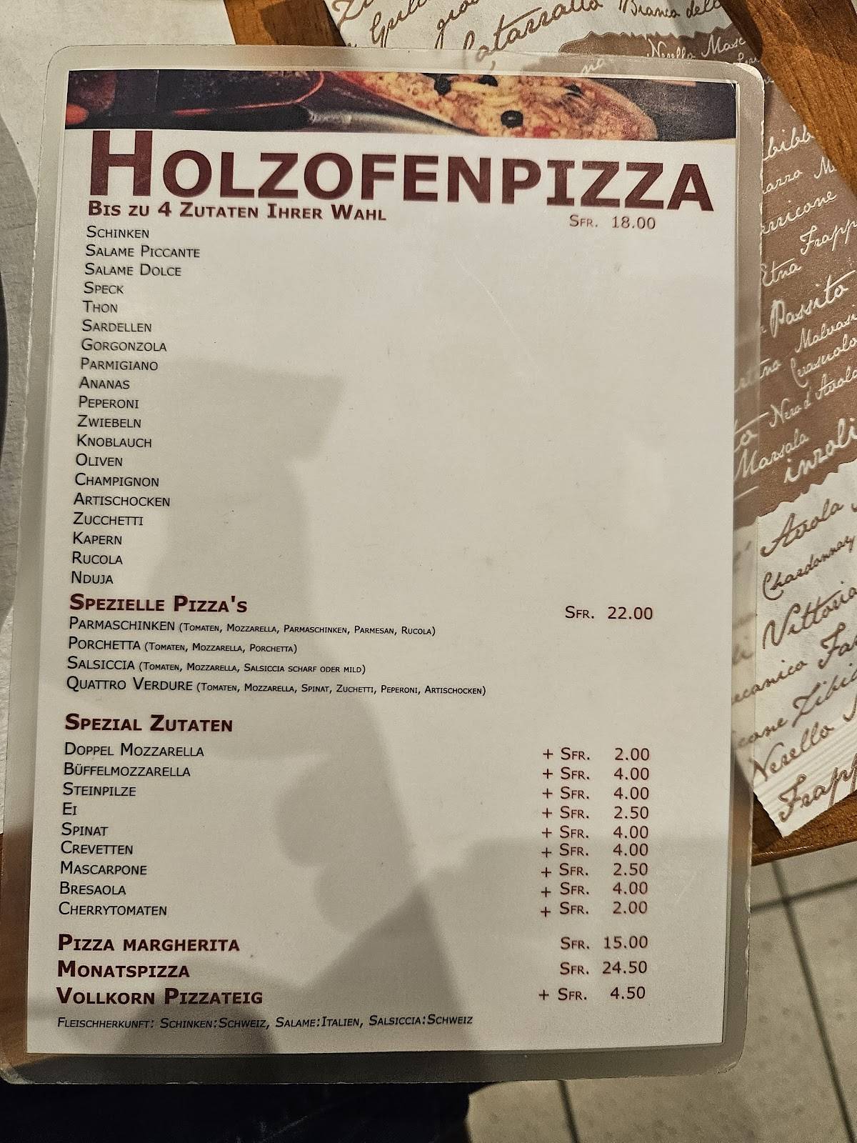 Menu di Incontro Pizza 