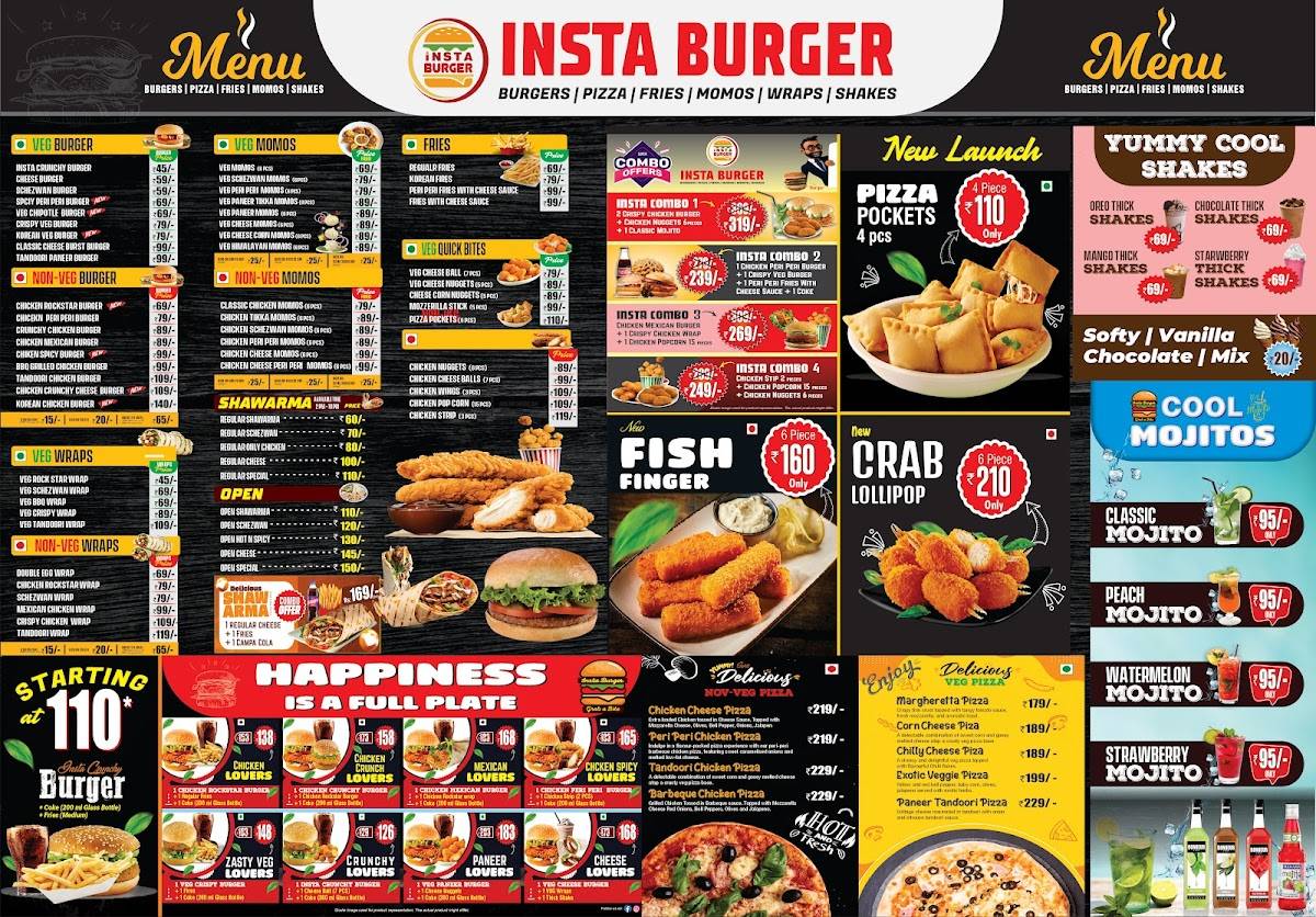 Insta Burger menu
