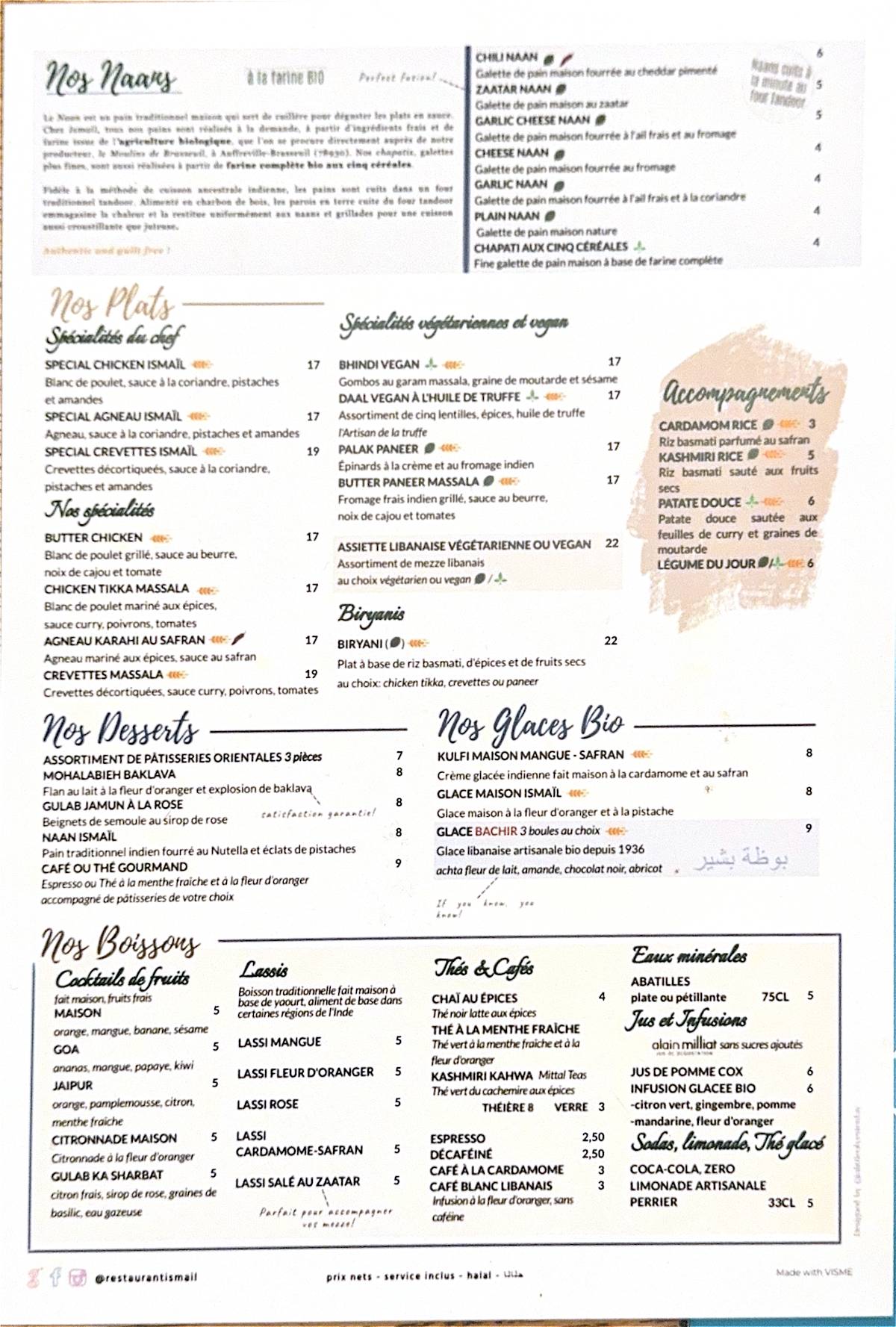 Menu de Ismaïl