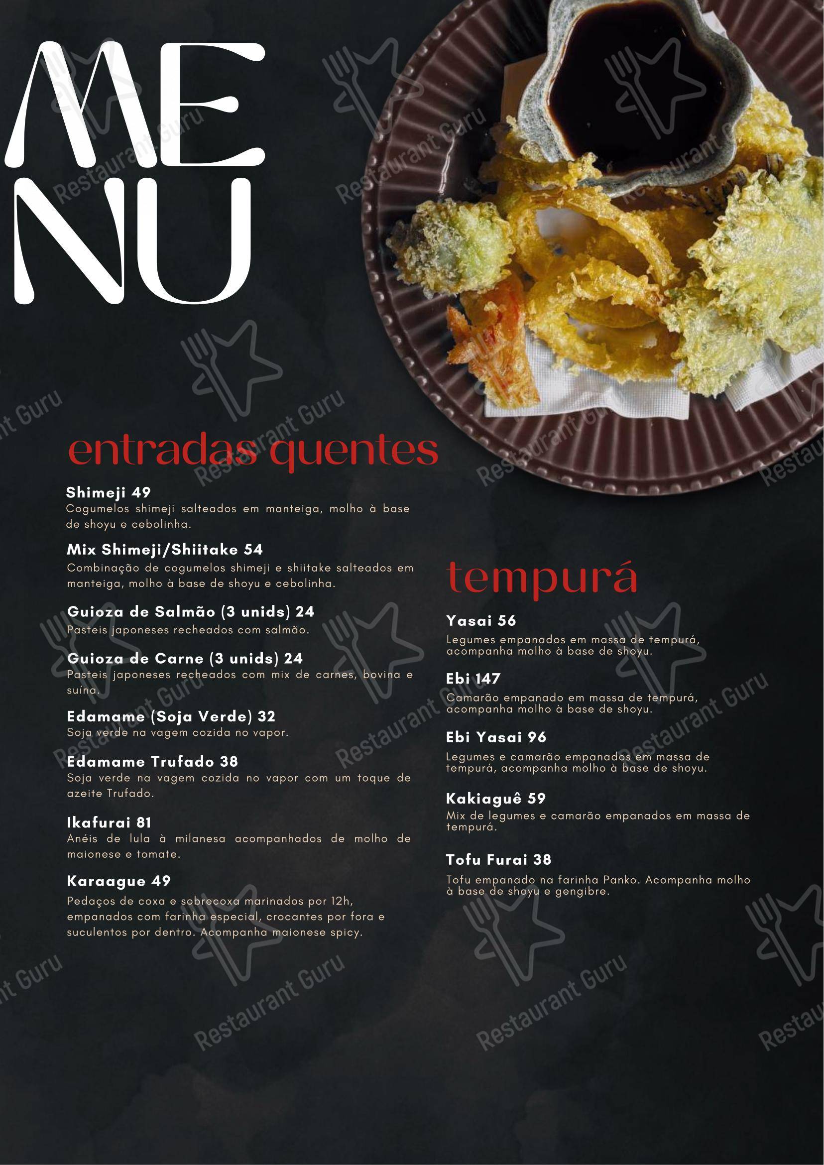 Issho Restaurante Japonês em Moema em São Paulo - Menu