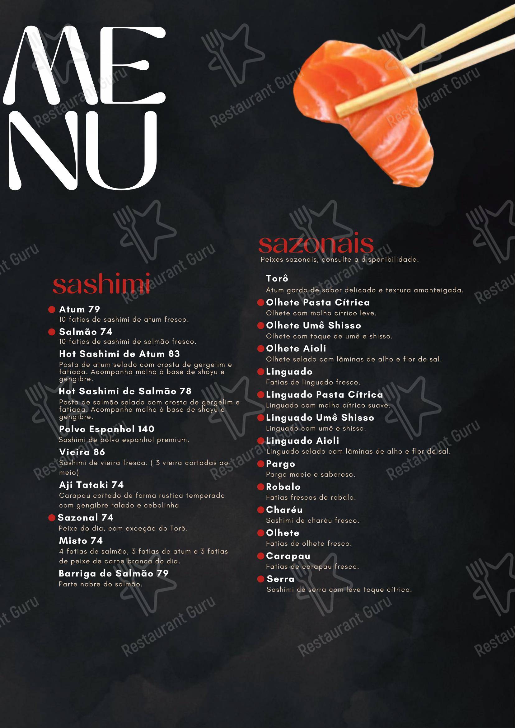 Issho Restaurante Japonês em Moema - Menu