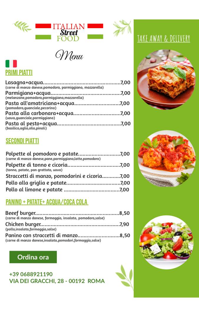 Menu di Italian Street Food 