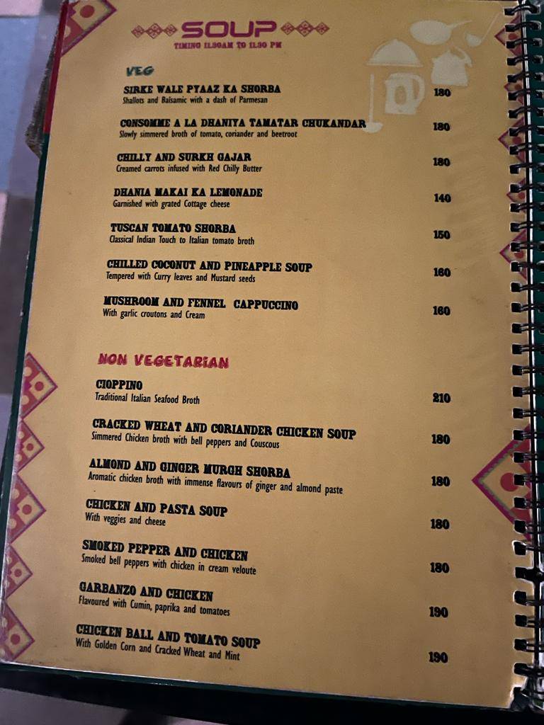 Italy via Punjab menu