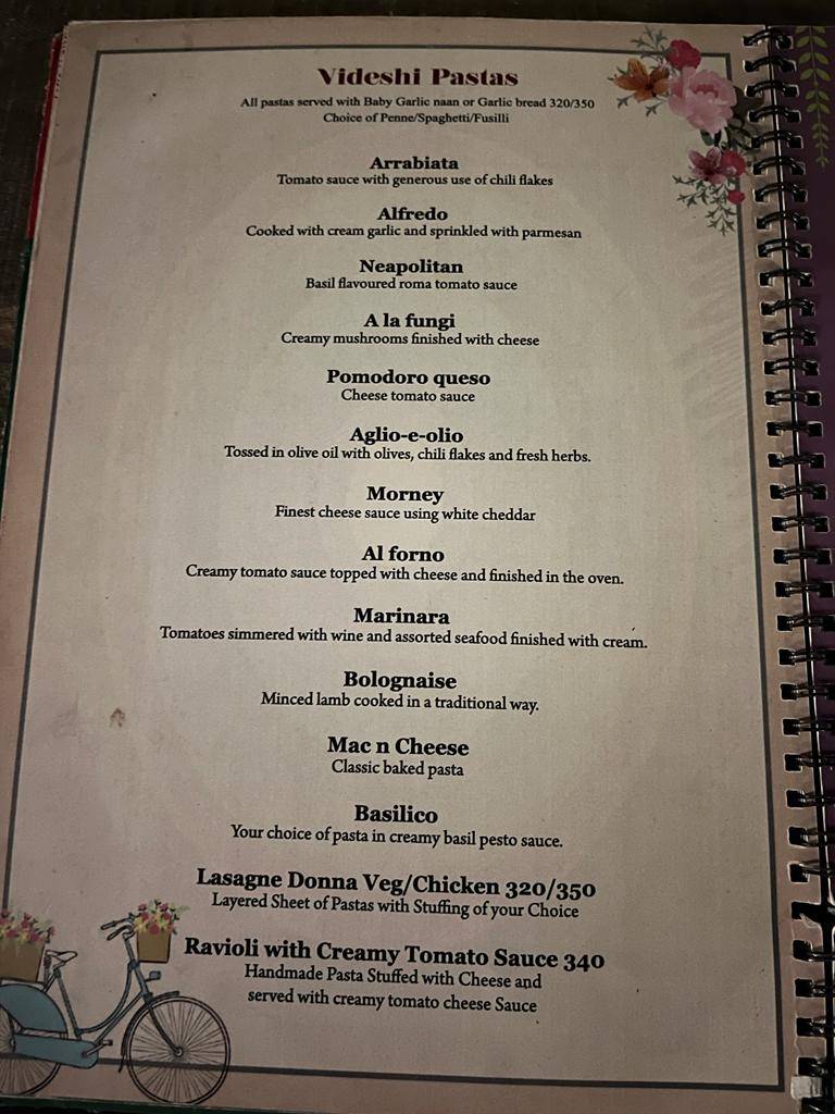 Italy via Punjab menu