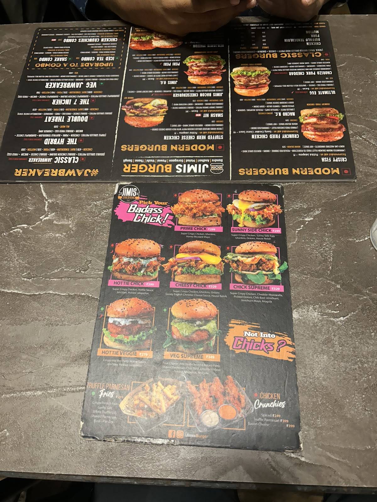 JIMIS BURGER - Andheri menu
