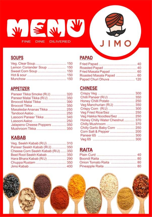JIMO menu