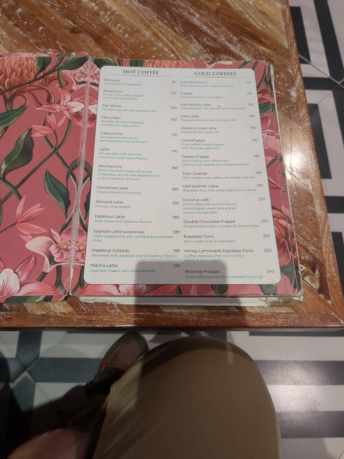 The Magnolia menu