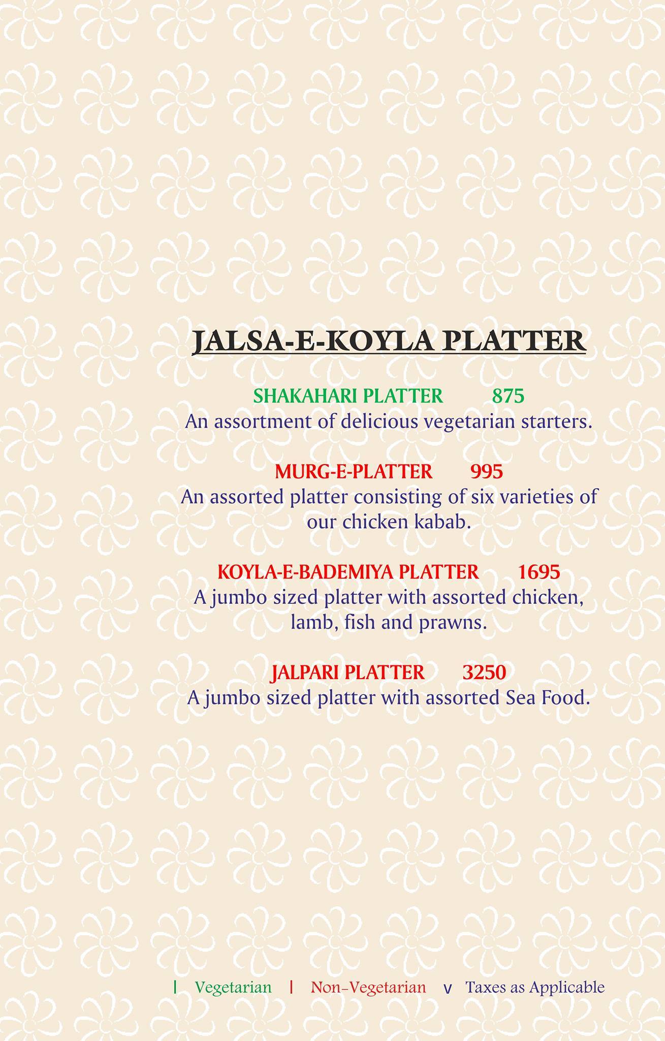 Jalsa menu