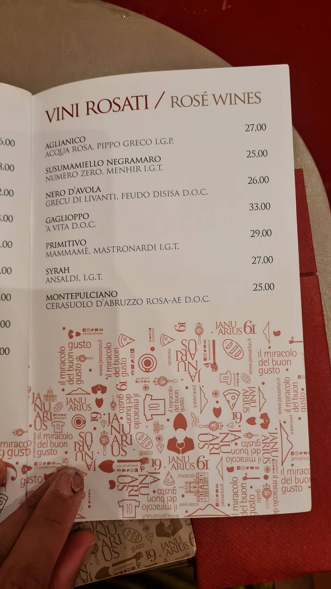 Menu di Januarius 