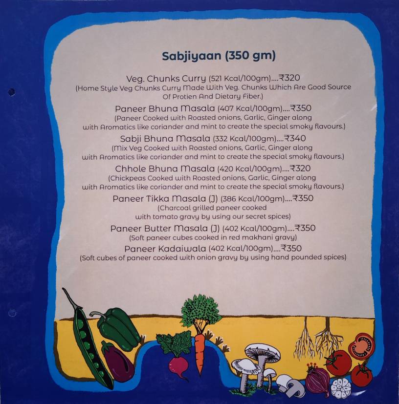 Jassi De Parathe menu