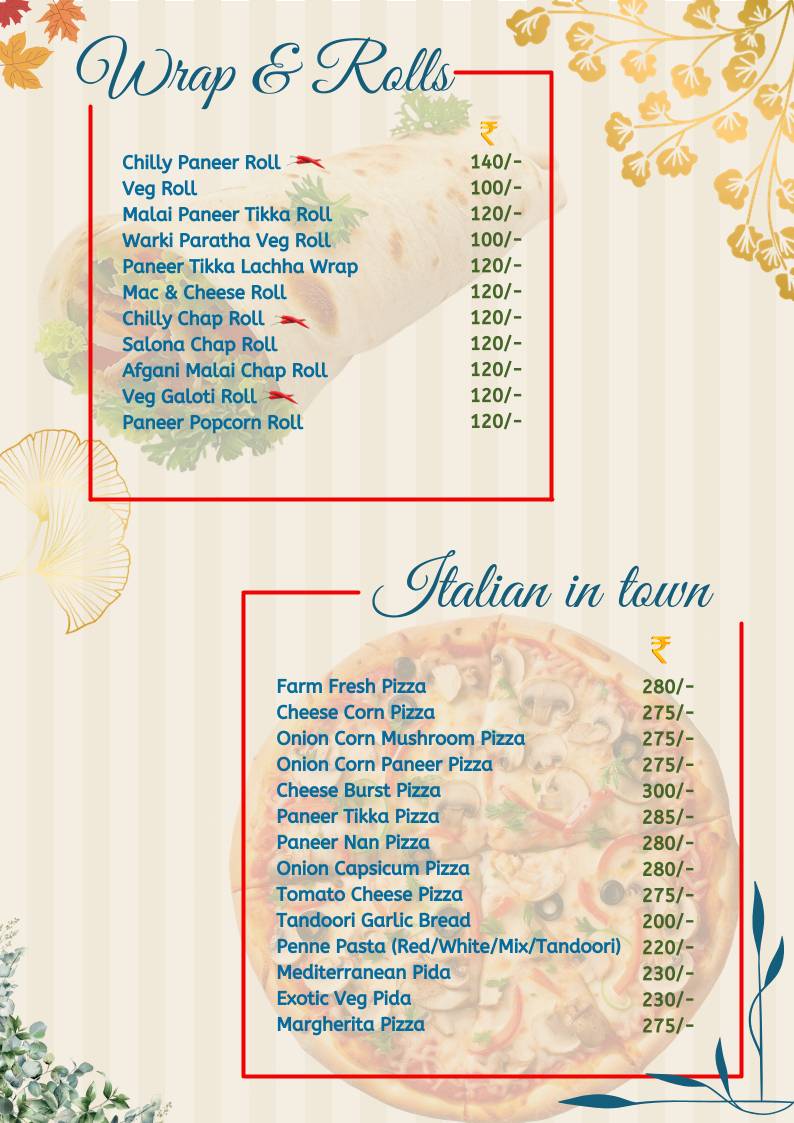 Jingalala Sweets & Restaurant menu