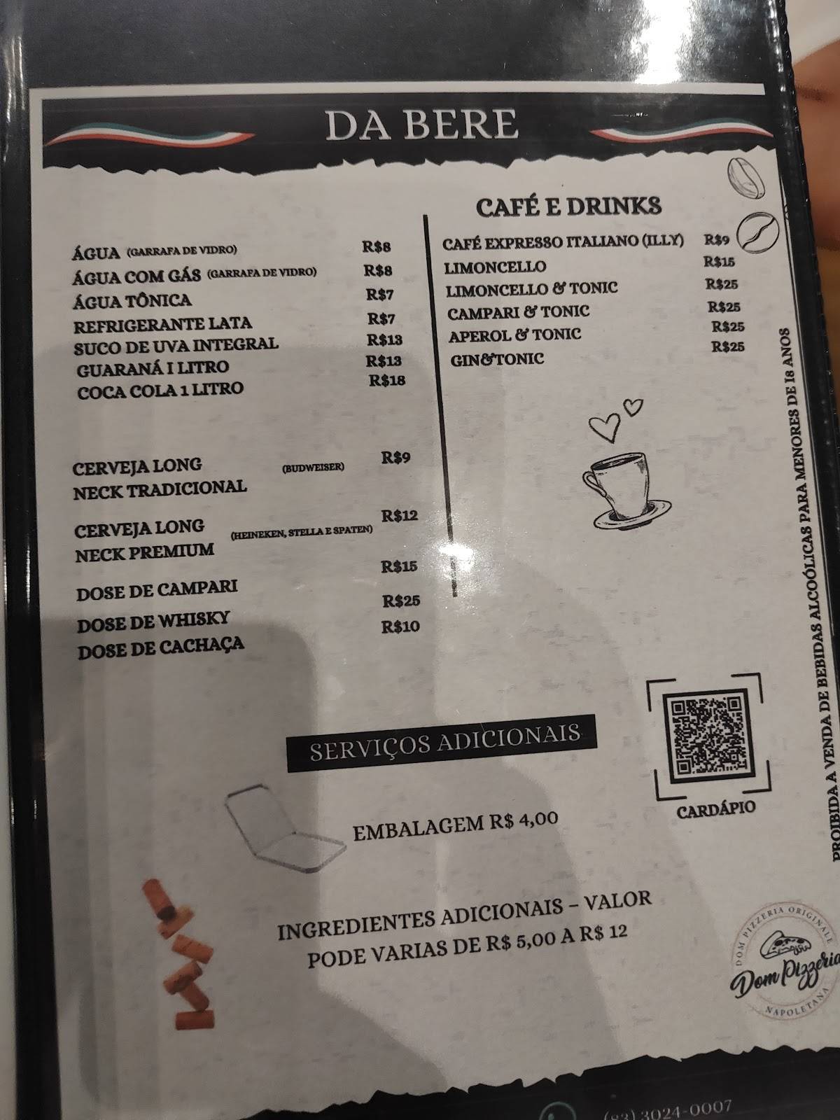 Dom Pizzeria Originale cardápio