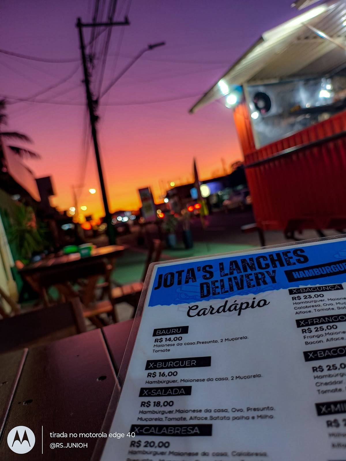 JotaS Lanches Delivery cardápio