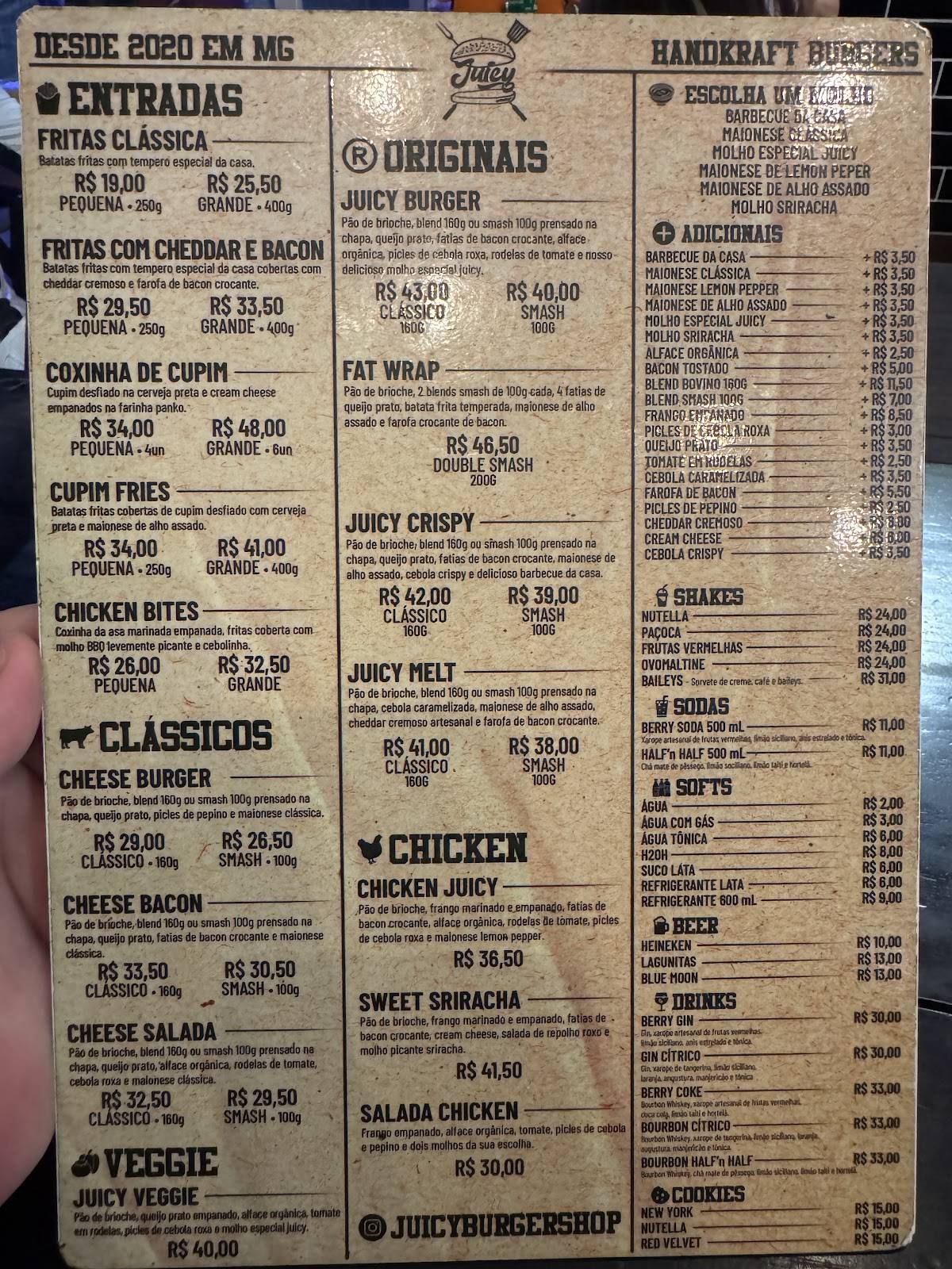 Juicy Burger Shop Betim cardápio