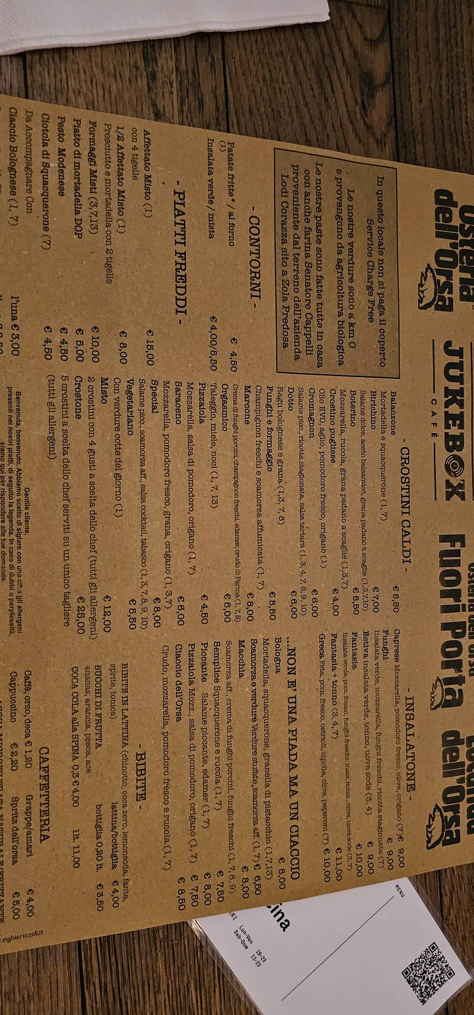 Menu di Jukebox Café 