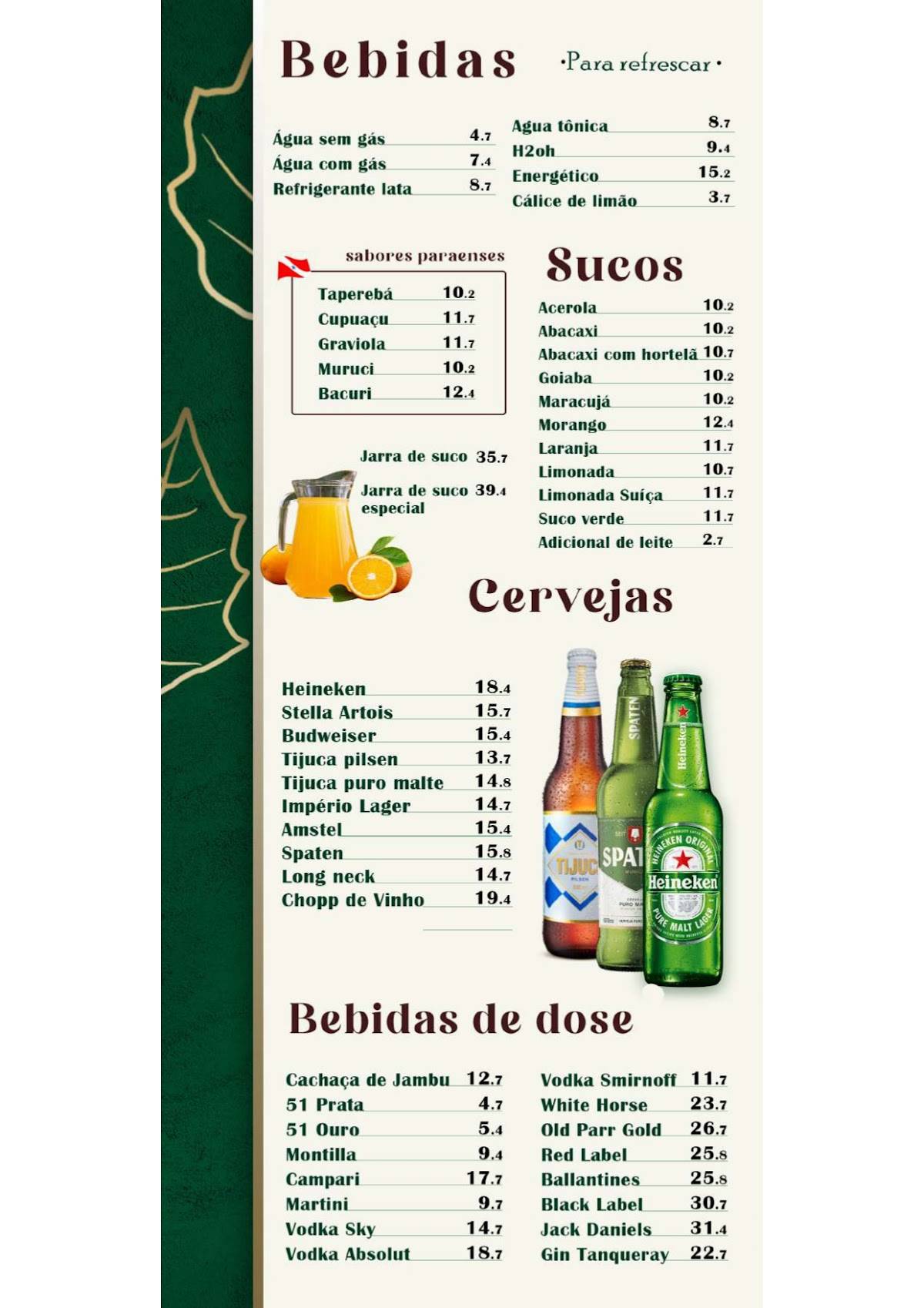 Jurubeba Mosqueiro cardápio