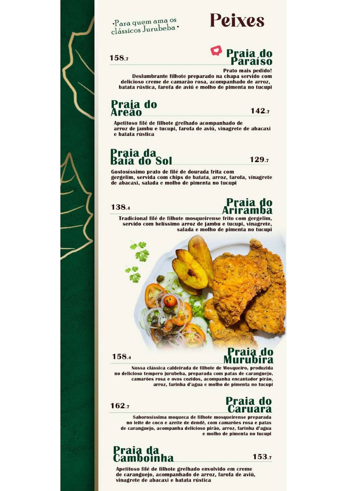 Jurubeba Mosqueiro cardápio