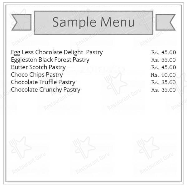 Just Baked menu