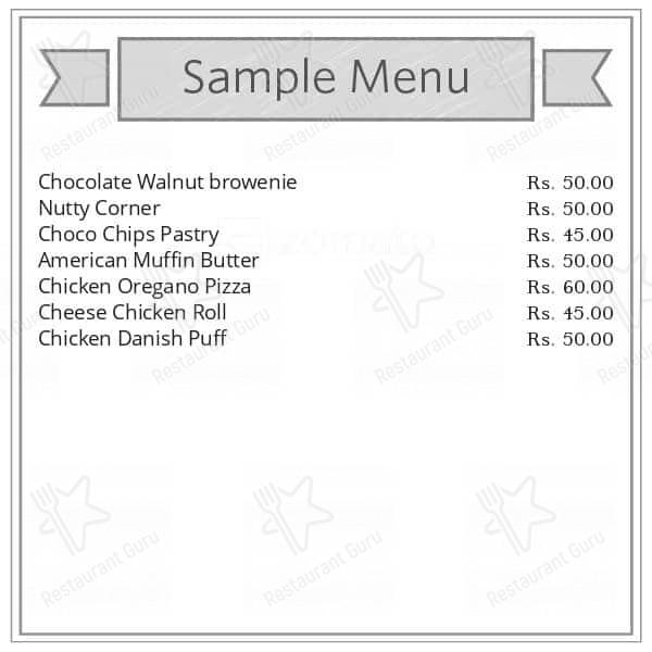 Just Baked menu
