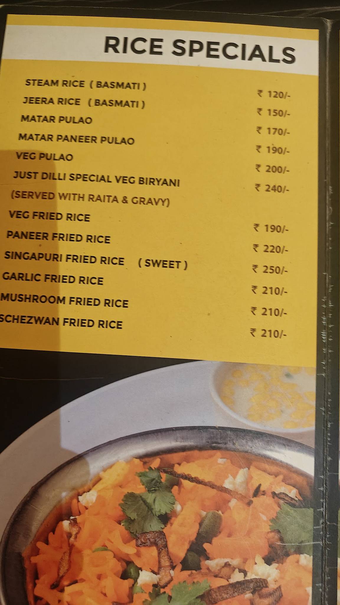 Just Dilli Street mysuru menu