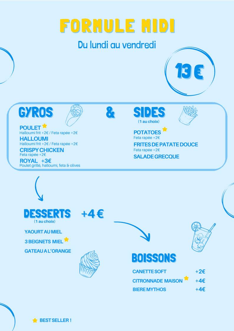 Menu de KALI Restaurant grec