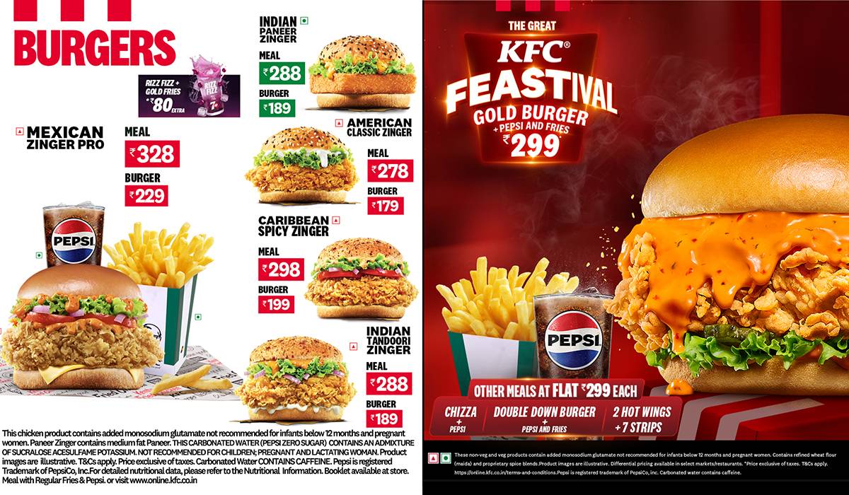 KFC menu