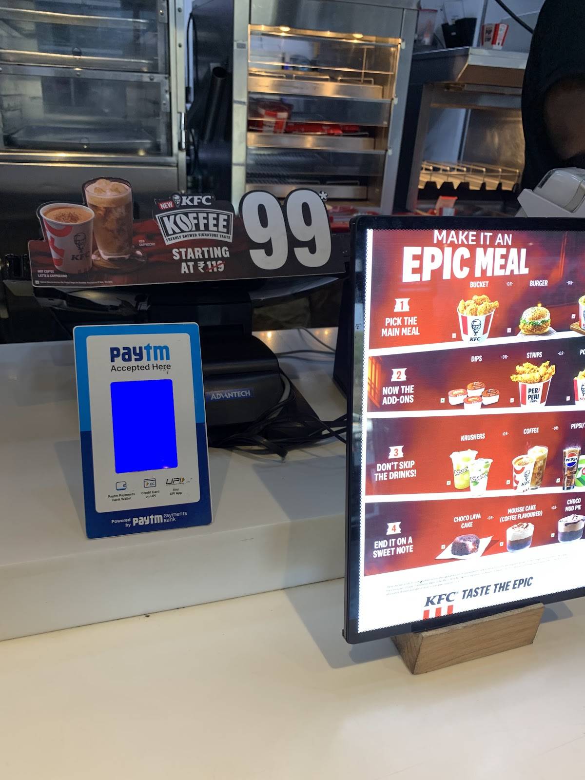 KFC menu