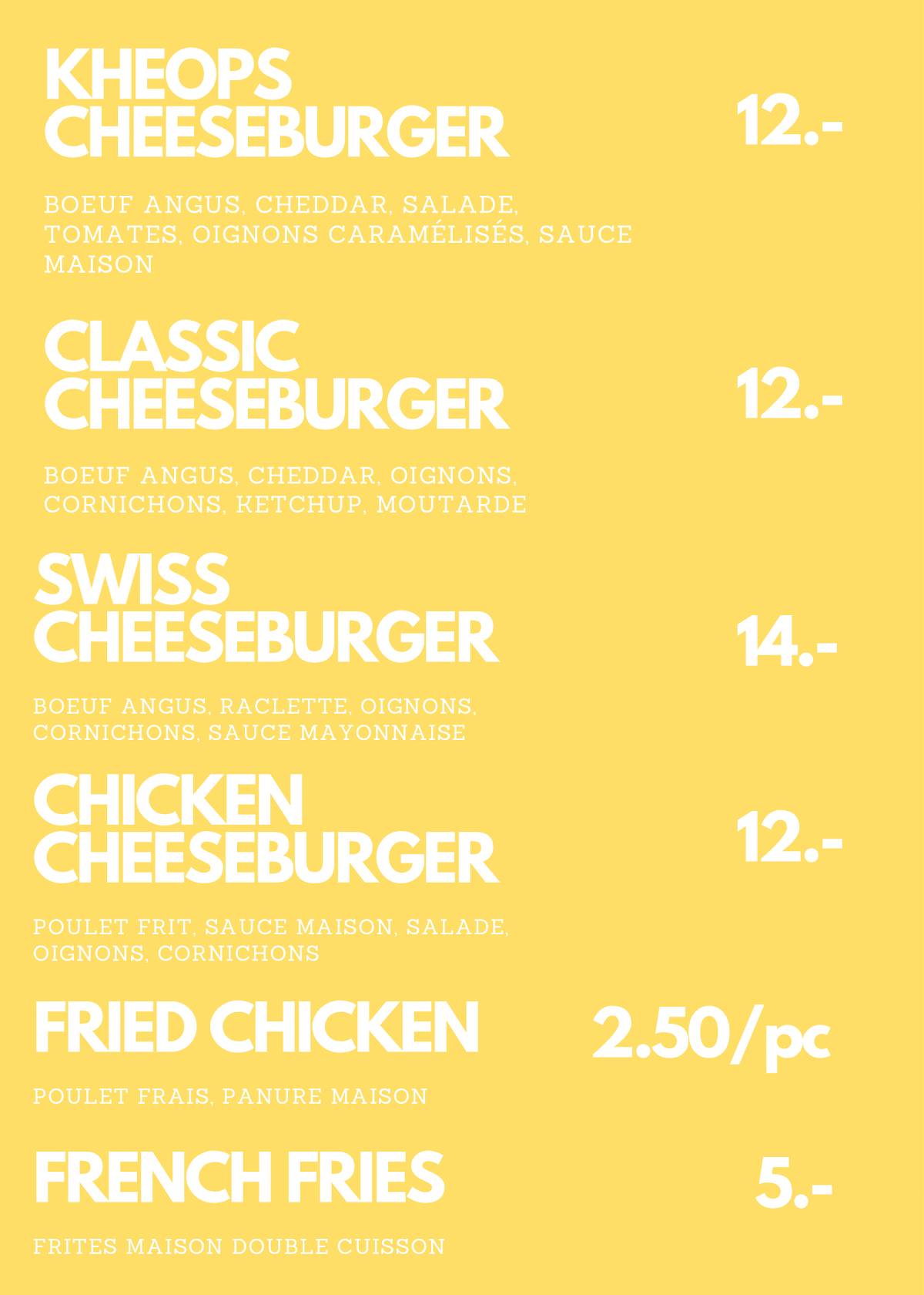 Menu di KHEOPS Smashburgers 
