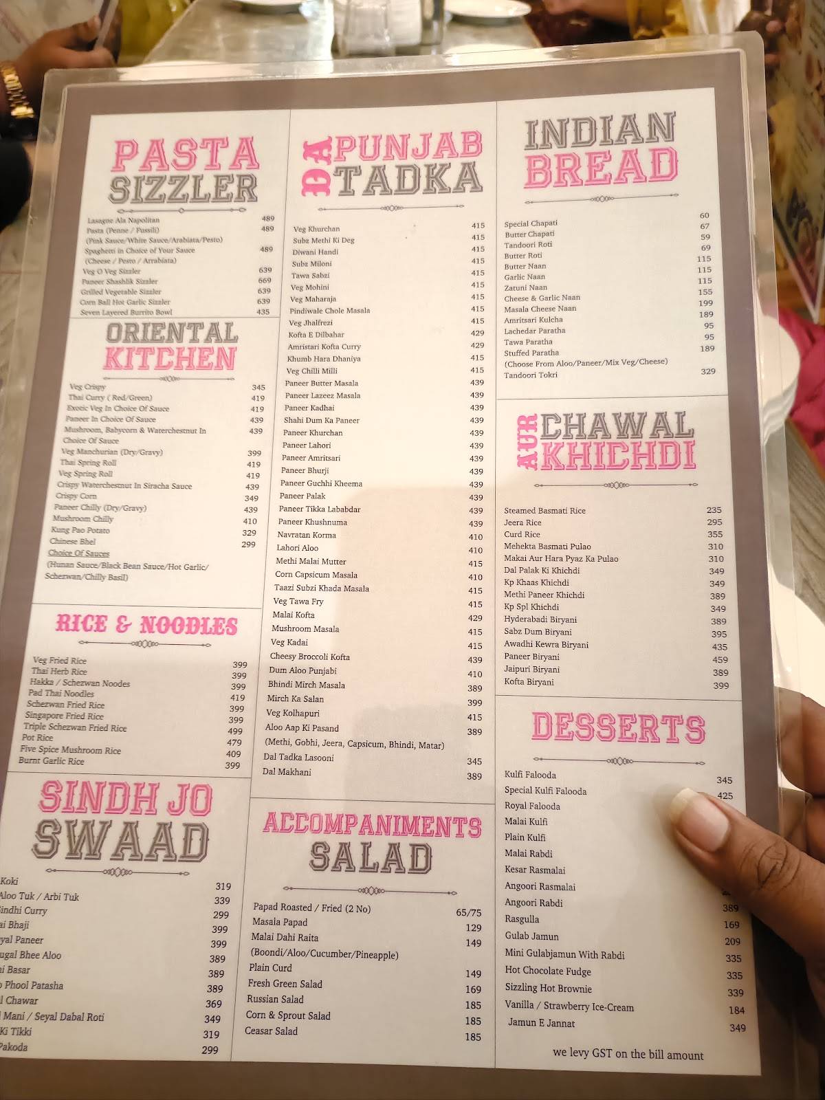 Kailash Parbat Restaurant & Banquet Hall menu