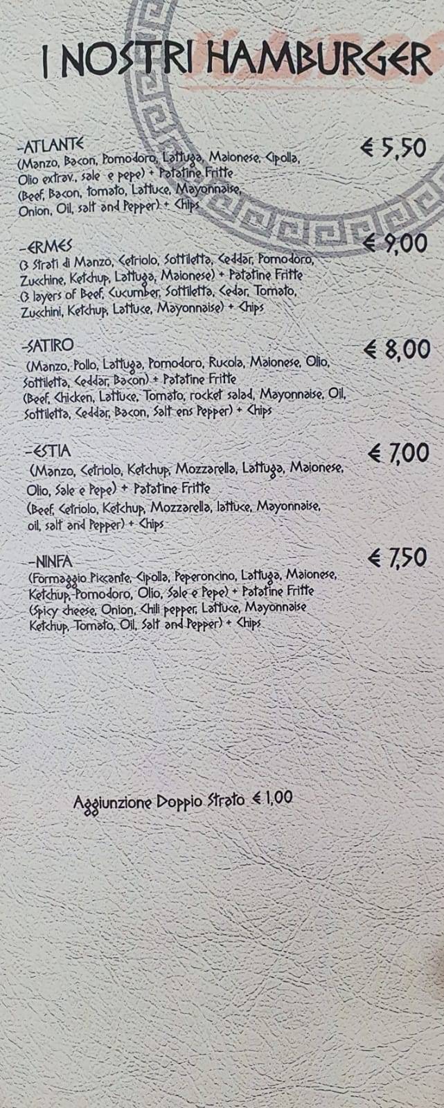 Menu di Kairos 