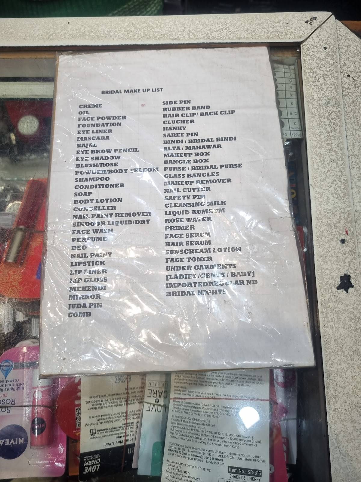 Kali Ghata menu