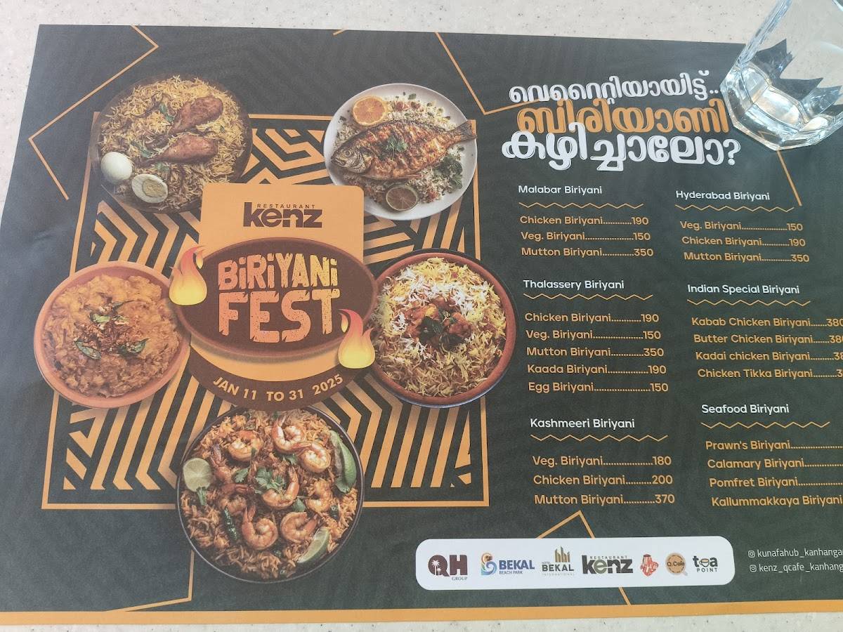 Kenz Restaurant menu