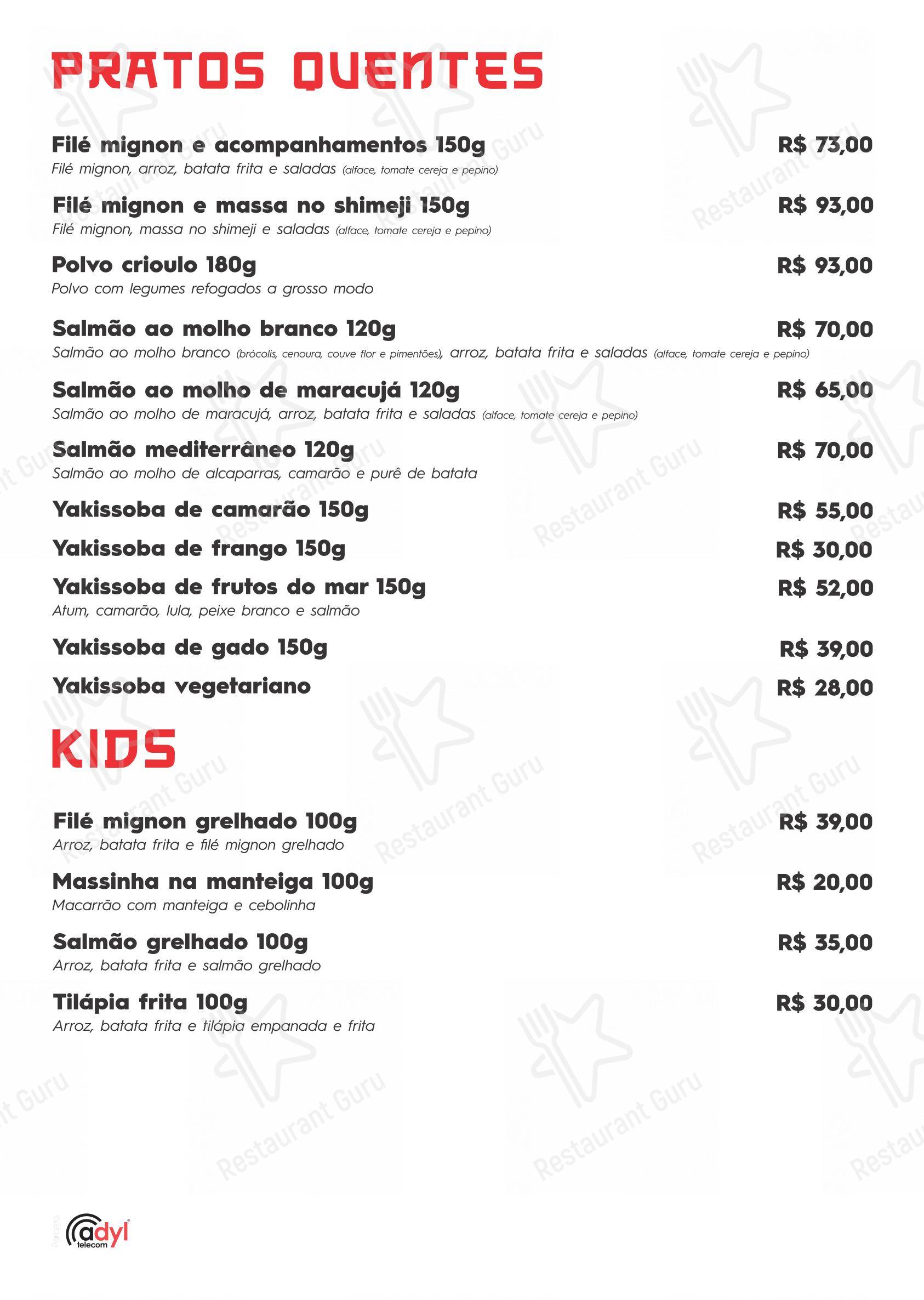Menu para Kanpai Sushi & Bar restaurante