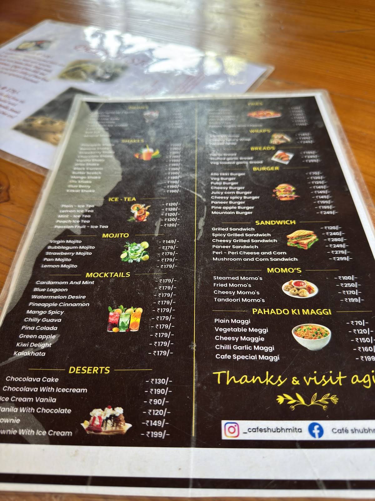 Cafe Shubhmita menu