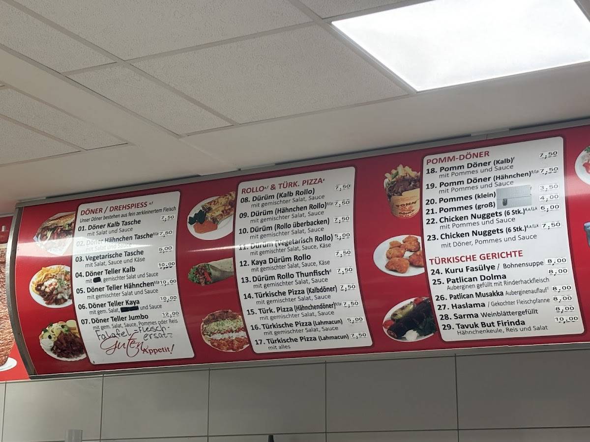 Menu de Kaya Döner Pizza