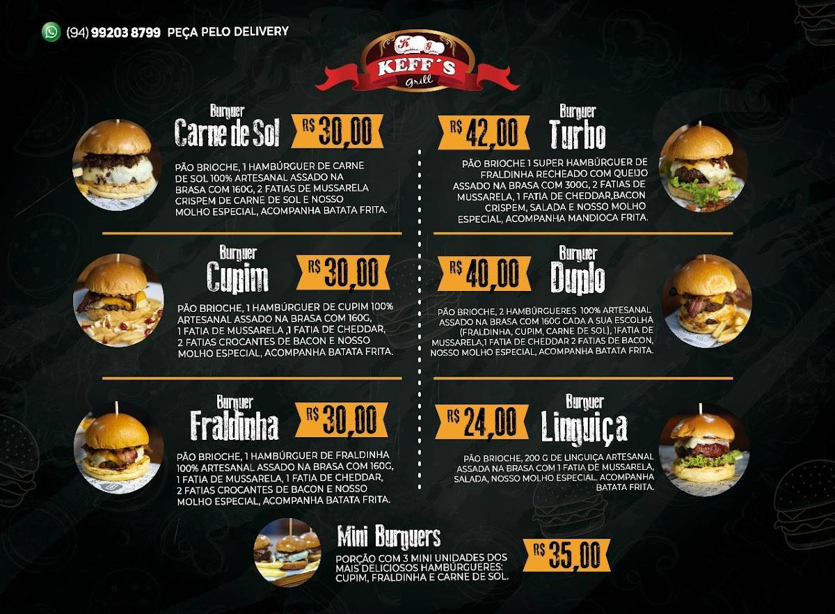 Keff's Grill cardápio