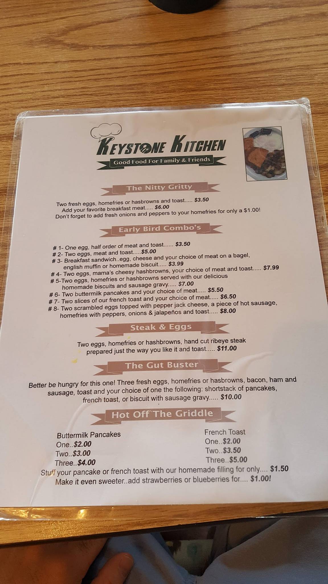 Menu at Keystone Kitchen restaurant, New Alexandria