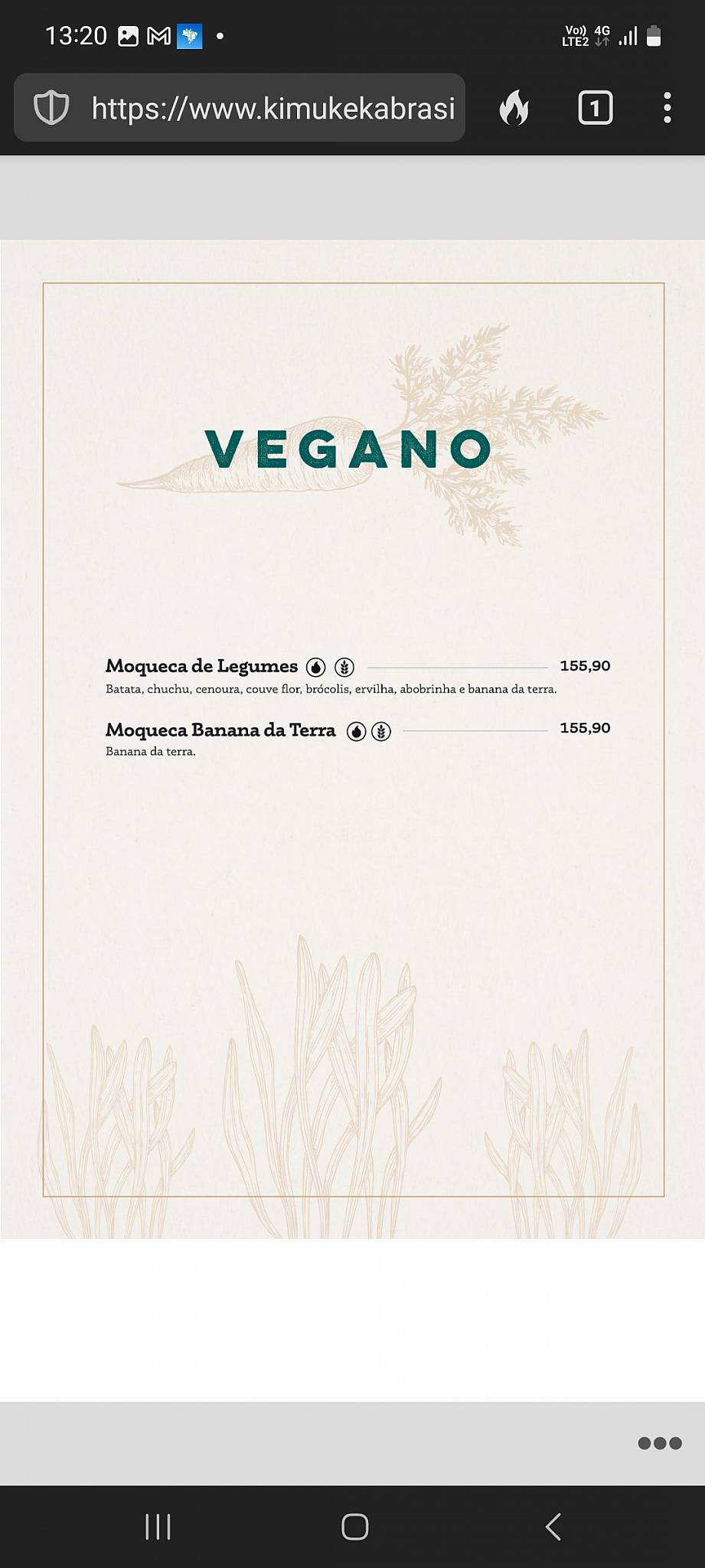 Restaurante Ki-Mukeka cardápio