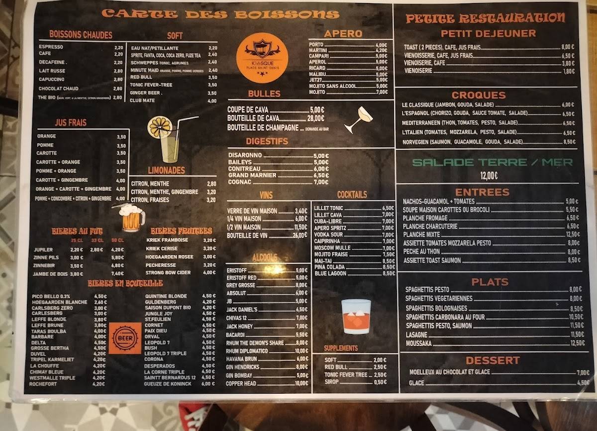 Menu de Kiosque