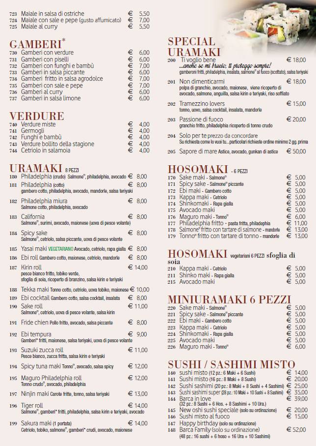 Menu di Kirin 
