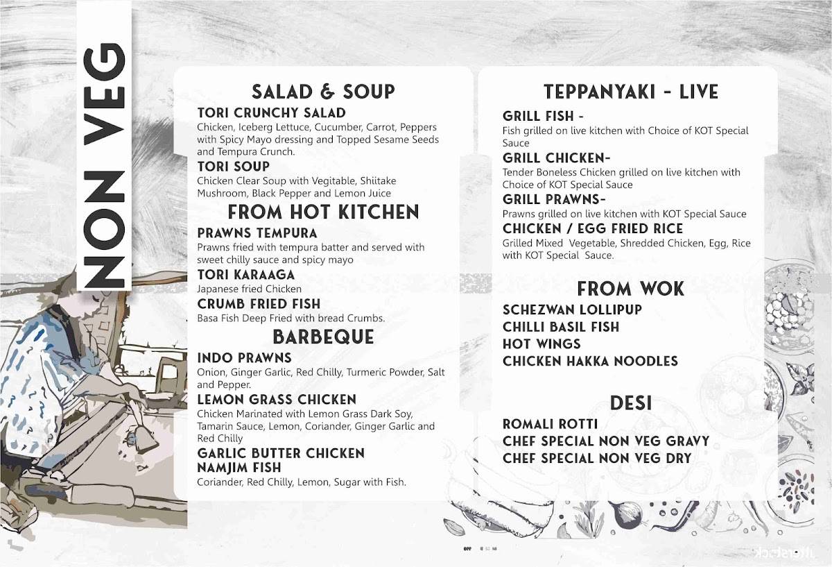 Kitchen On Table menu