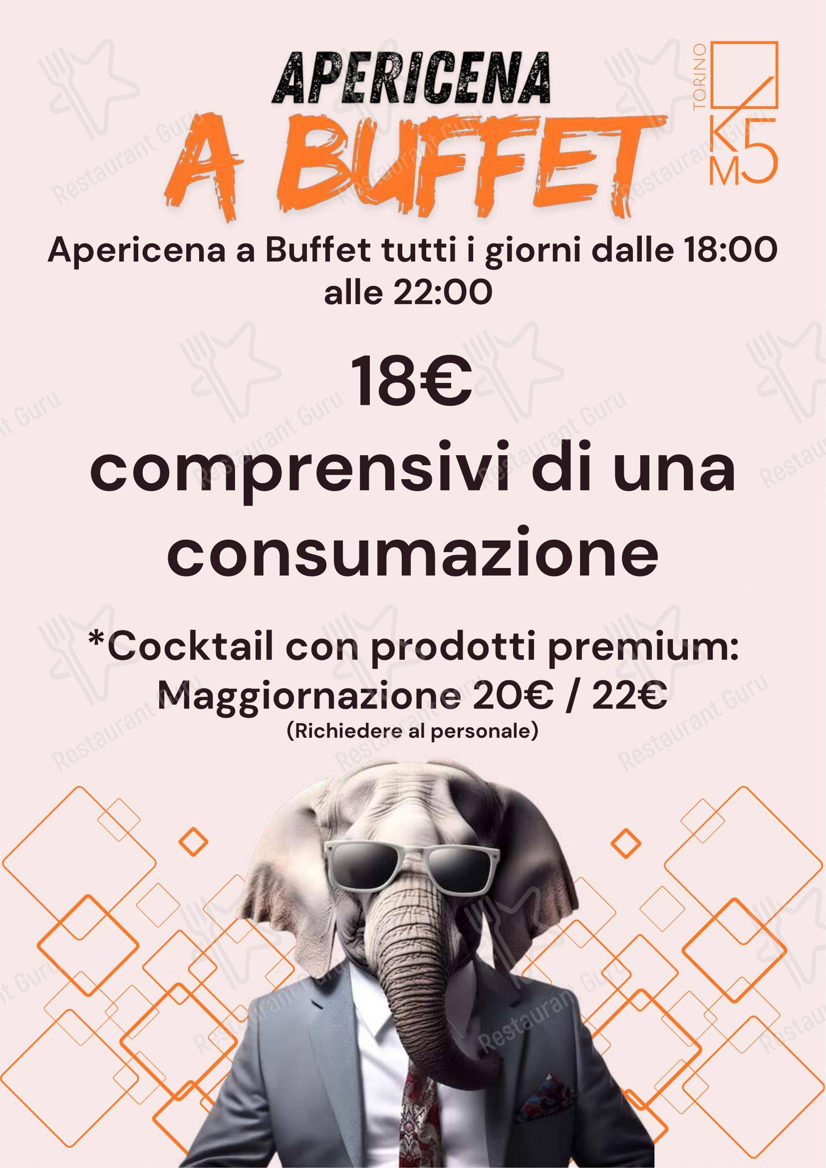 Km 5 in Torino - Menu