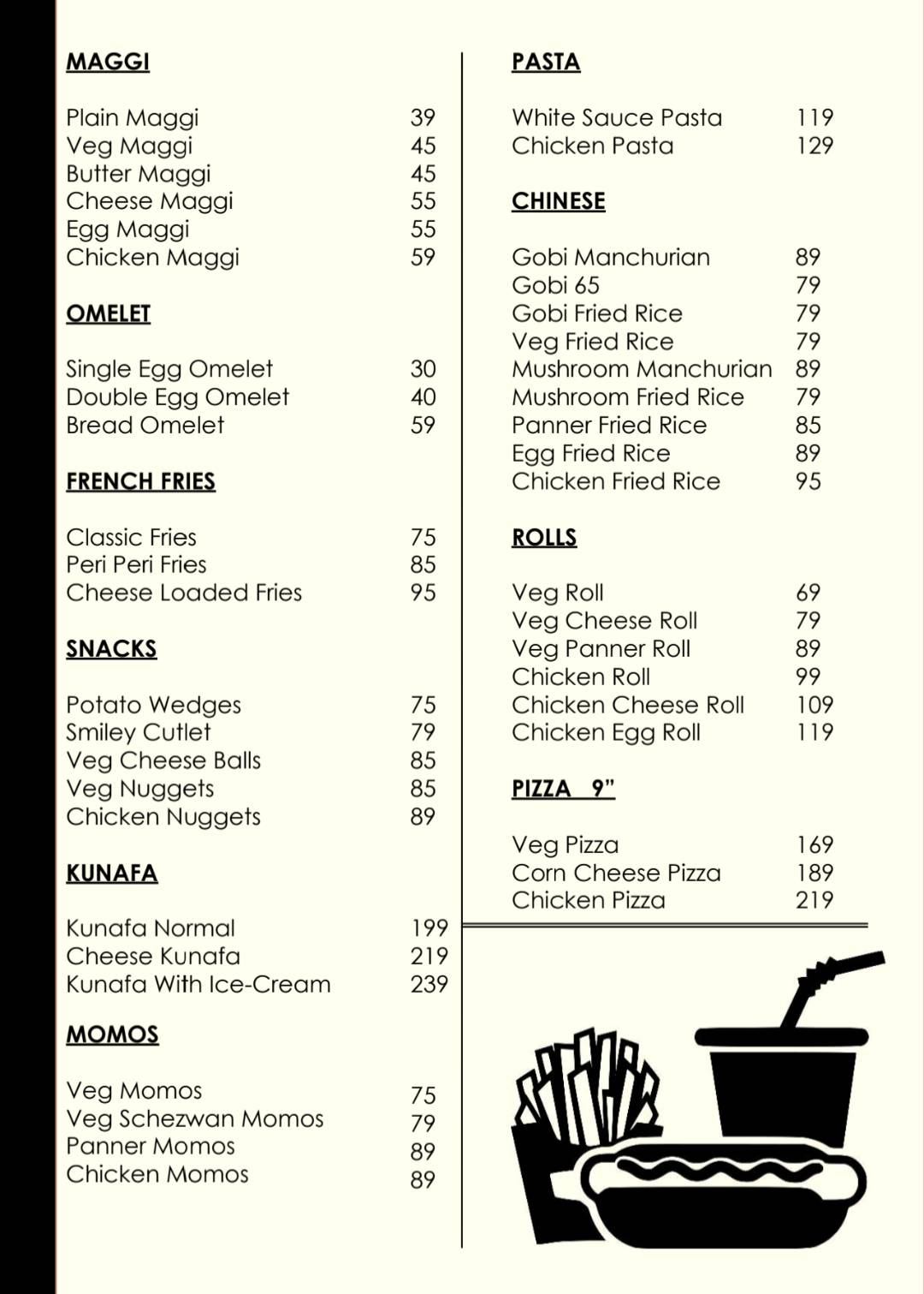 Koffee station menu